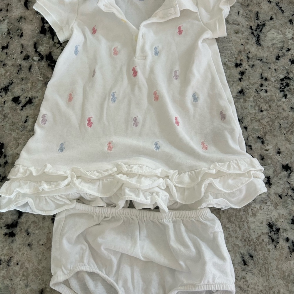 Ralph Lauren White Baby Garment